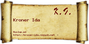 Kroner Ida névjegykártya